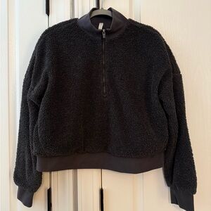 Fabletics Gray 1/4 zip Pullover, Size Medium